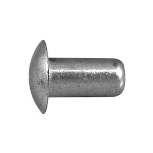 3/16" - 1/2" Long  Diameter Brazier Head Buck Rivets Soft Aluminum (1100F)